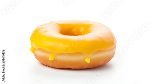 a donut with yellow frosting