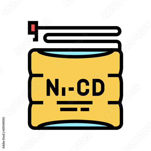 nickel cadmium battery color icon vector. nickel cadmium battery sign. isolated symbol illustration