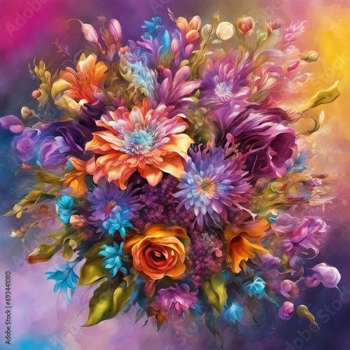 bouquet of flowers, contemporary art, detailed, high resolution © khaladok