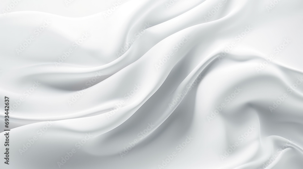White satin silky warped cloth. Soft textile drape with creases. Clean concept. Generative AI White satin silky warped cloth. Soft textile drape with creases. Clean concept. Generative AI