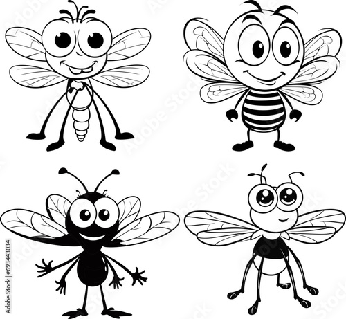 Mosquito animal vector image  coloring page