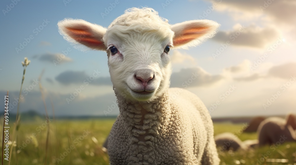 a baby sheep in a farm a baby sheep in a farm