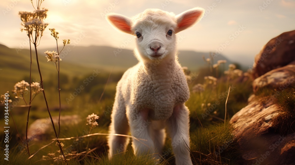 a baby sheep in a farm a baby sheep in a farm