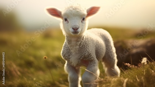 a baby sheep in a farm