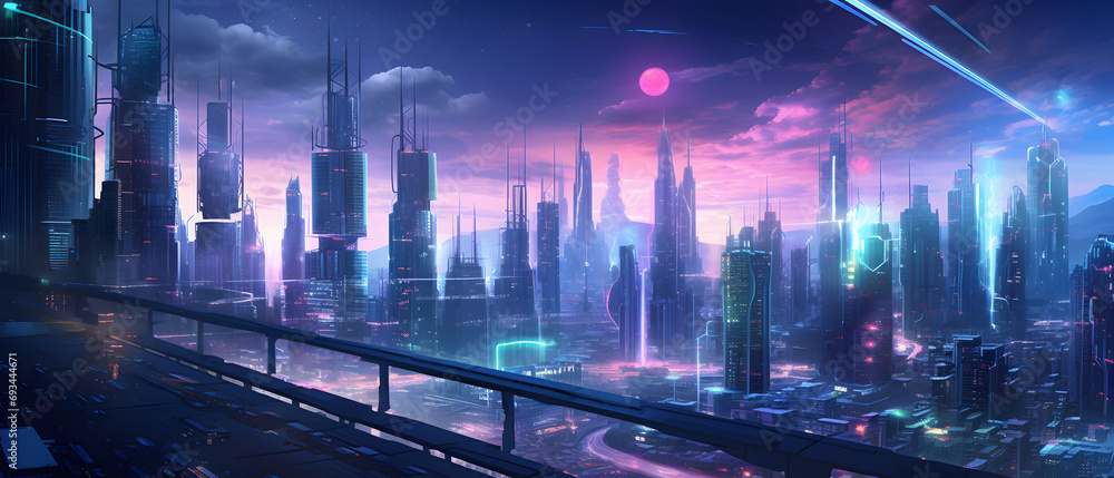 future night city street City of Lights