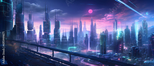 future night city street City of Lights