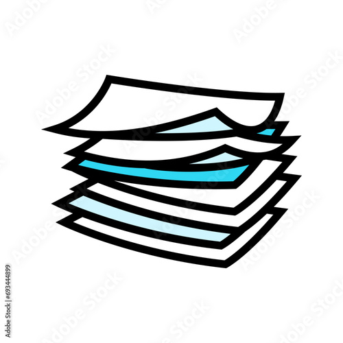 pages stacked list color icon vector. pages stacked list sign. isolated symbol illustration