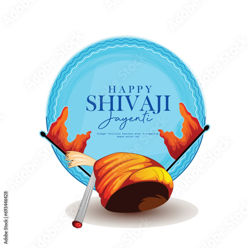 illustration of Shivaji Maharaj was an Indian warrior king or Shivaji Jayanti photo