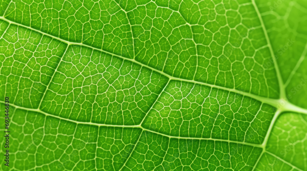 Fresh green leaf texture macro close-up. Generative AI Fresh green leaf texture macro close-up. Generative AI