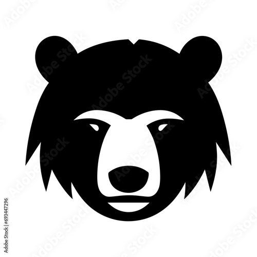 "Striking Simple Logo of a Bear's Head, Crafted with Elegant Minimalism to Convey Power and Majesty in a Contemporary, Artistic Design."