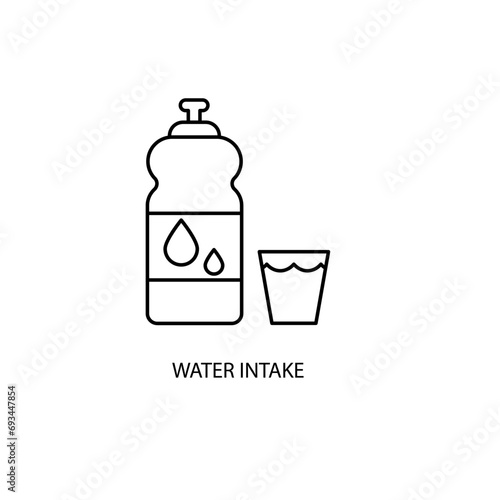 water intake concept line icon. Simple element illustration. water intake concept outline symbol design.