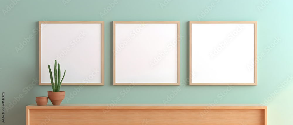 Blank Horizontal Artwork Template on Wall Blank Horizontal Artwork Template on Wall