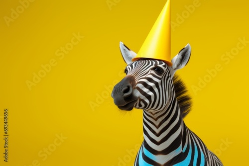 zebra with a ribbon photo
