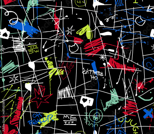 Abstract Dark Urban Street Art Graffiti Style Illustration Art Background Template