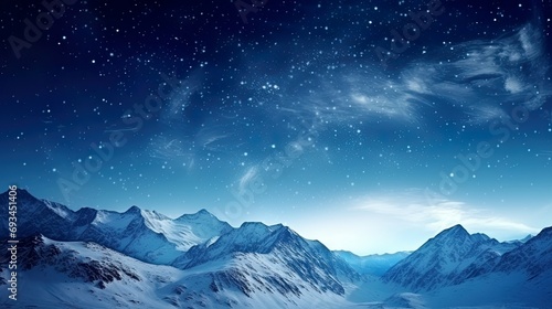 Night landscape with colorful Milky Way Beautiful mountain Starry sky with Milky Way Space background