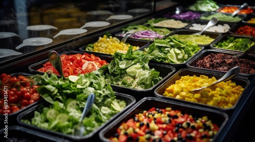 Open buffet healthy salad bar