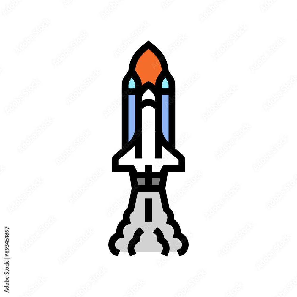 rocket launch space exploration color icon vector. rocket launch space exploration sign. isolated symbol illustration