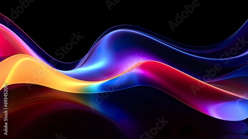 Abstract neon wave shape glowing in ultraviolet spectrum purple Futuristic background
