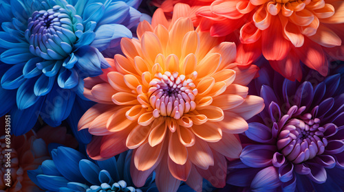 A vivid macro of a blue hued chrysanthemum © Ghazanfar