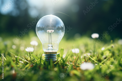 bulb generating electricity, green energy, clean energy, bulb wind turbines, Glowing light, Innovative Energy, Wind Turbine