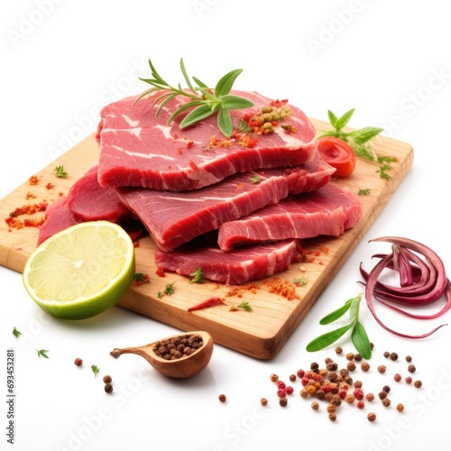 Raw Meat Slices w Spices