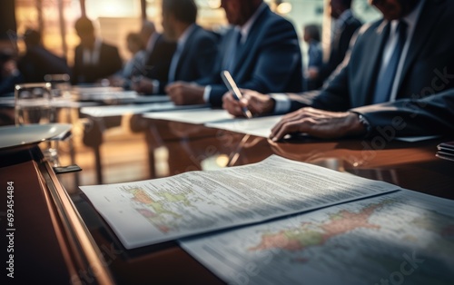 Staff of law firm reviewing documents