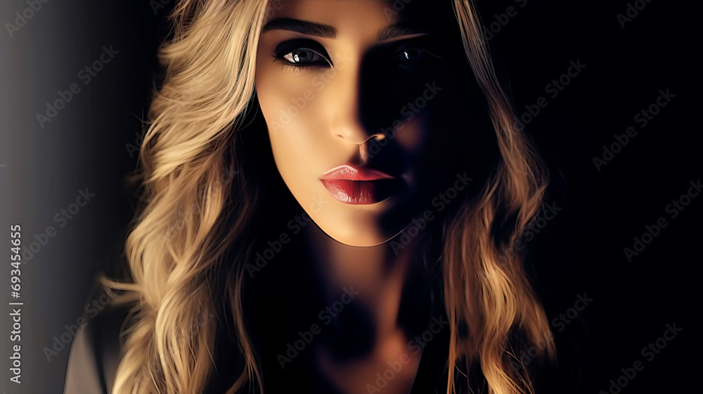 Fototapeta premium A Close-Up Portrait of a Person with Beautiful Long Hair