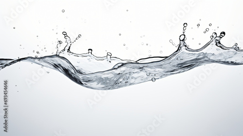 Abstract clear water splash isolated on white background
