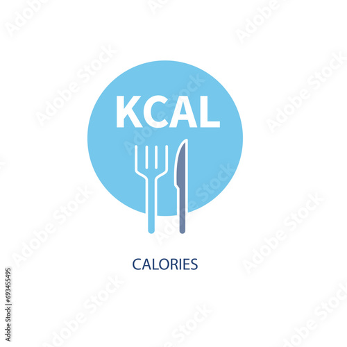 calories concept line icon. Simple element illustration. calories concept outline symbol design.