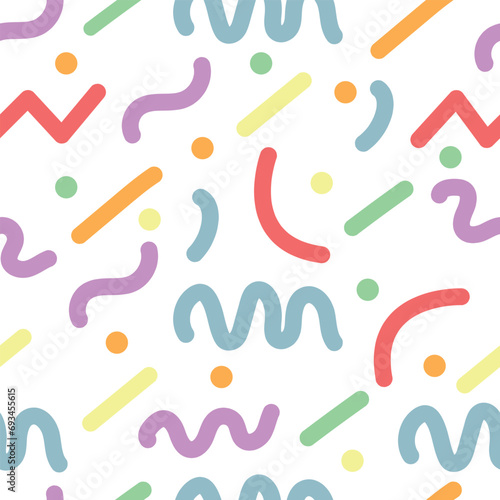 Abstract pop art seamless pattern. cute background in memphis style