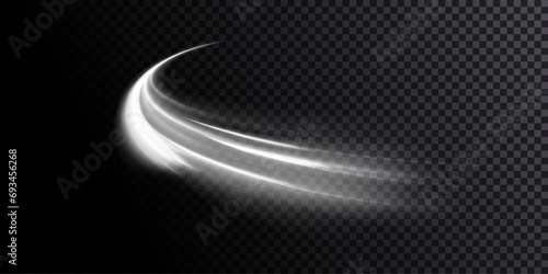 Light effect of high speed curved light beams. Technology of light movement of light energy. Banner poster design concept. Abstract background of curved rays of light. 