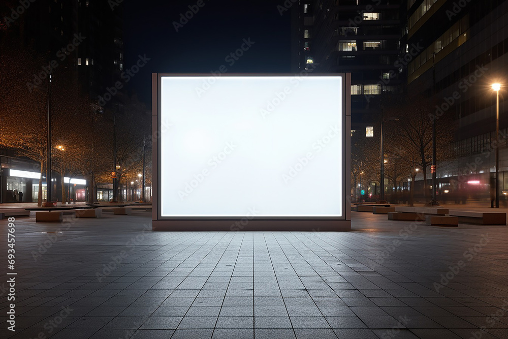 Urban Elegance: White Lightbox Billboards in Unique Framing Urban Elegance: White Lightbox Billboards in Unique Framing