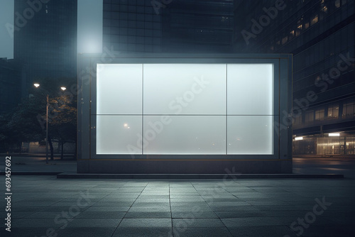 Urban Elegance: White Lightbox Billboards in Unique Framing