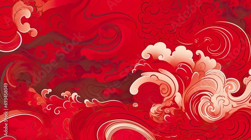 Chinese traditional Background design with abstract pattern in red Background Chinese red textured pattern photo