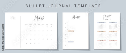 Bullet journal template. Vector illustration.