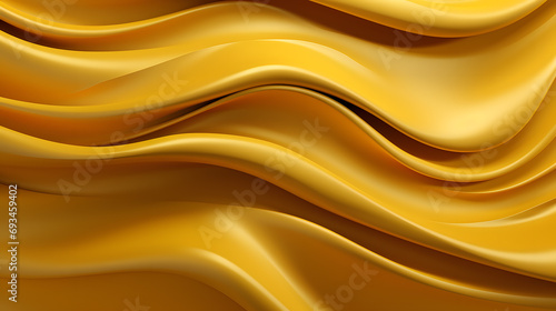 Wavy gold background with swirls. Pattern with overflows of caramel, butter or silk