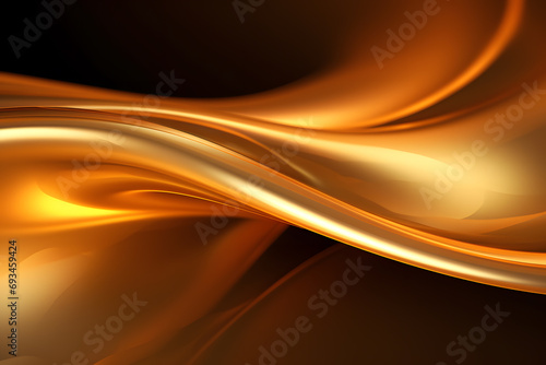 Wavy gold background with swirls. Pattern with overflows of caramel  butter or silk