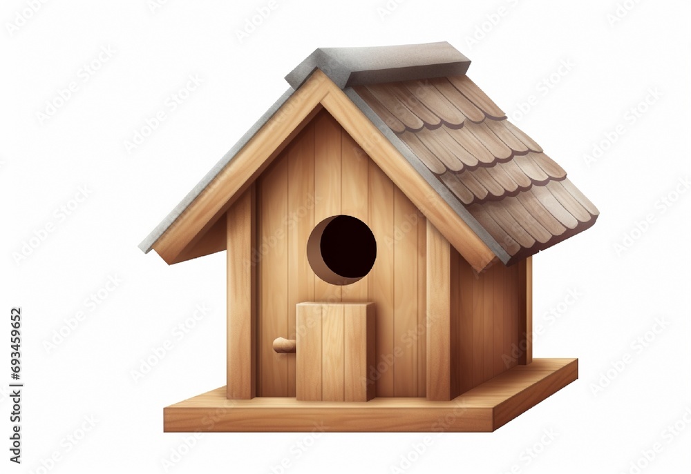 bird house on a white background Generated In Ai bird house on a white background Generated In Ai