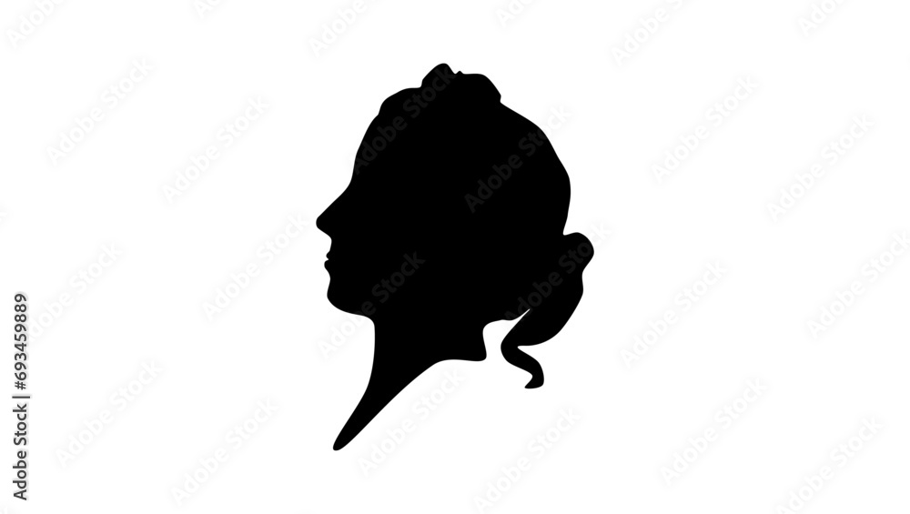 Catherine of Braganza, black isolated silhouette