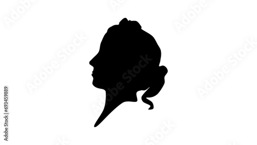 Catherine of Braganza, black isolated silhouette