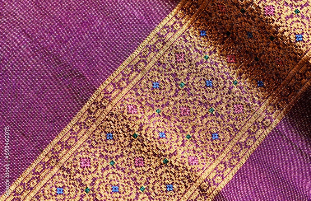 Silk fabric pattern is a kind of Thai woven fabric hand craft. Silk fabric pattern is a kind of Thai woven fabric hand craft.