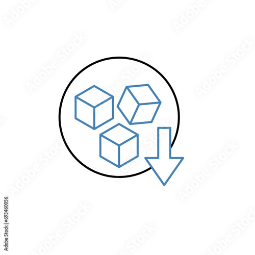 sugar reduction concept line icon. Simple element illustration. sugar reductionsugar reduction concept outline symbol design.