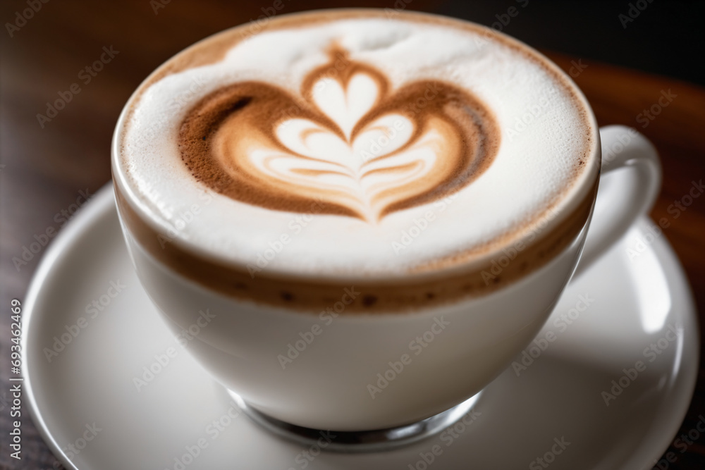 Cappuccino and milk foam close up view Cappuccino and milk foam close up view