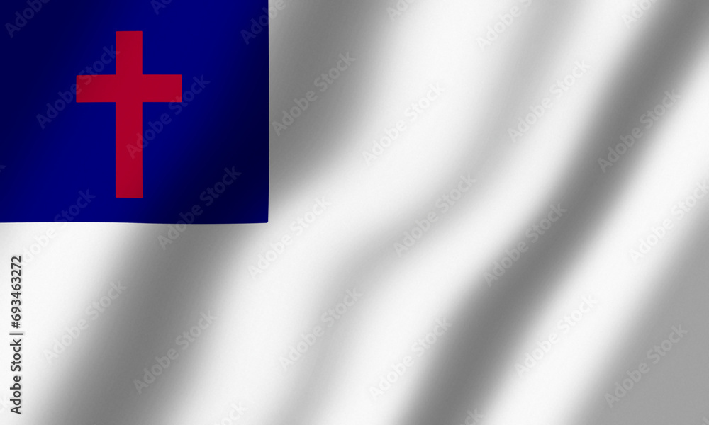 Powiewająca Flaga Amerykańskich Chrześcijan - obrazy, fototapety, plakaty 