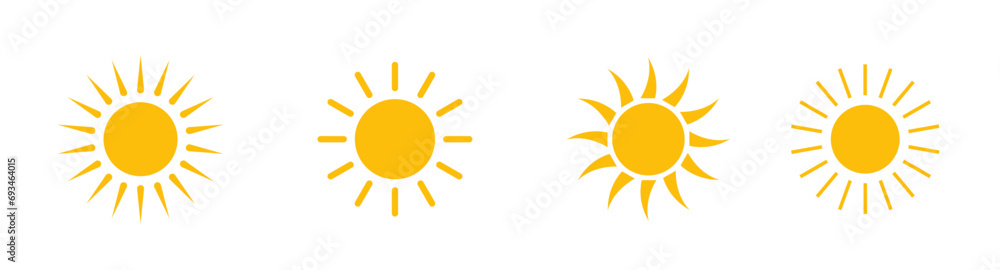 Sun icons collection. Sunshine vector sign. Vector illustration Sun icons collection. Sunshine vector sign. Vector illustration