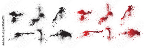 Blood splash black background set. Red ink splatter blood vector collection. red ink splat background