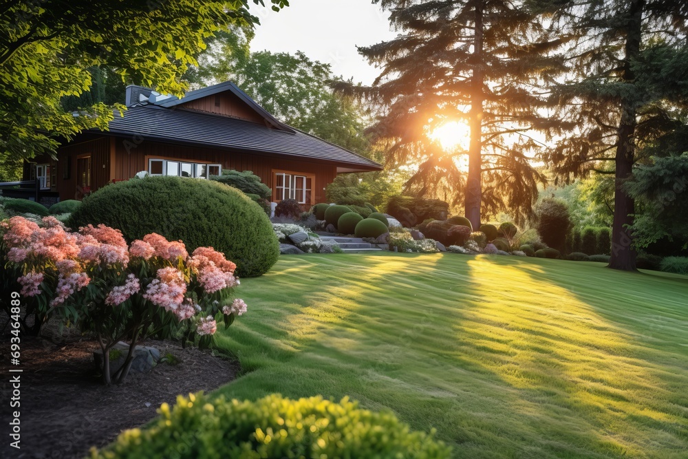 Fototapeta premium Beautiful manicured lawn