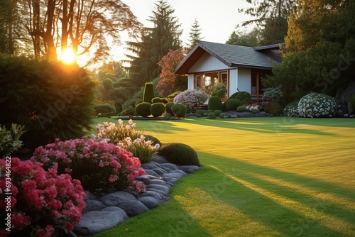 Beautiful manicured lawn