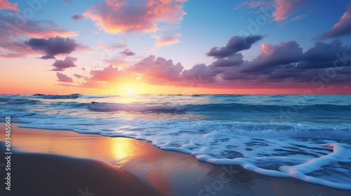 Sun Rising in the ocean with beautiful clouds  © GuryaSA