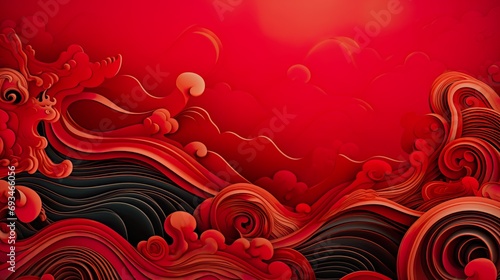 Chinese traditional Background design with abstract pattern in red Background Chinese red textured pattern